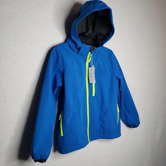 M2C Boys Blue Reflective Full Zip Removable Hood Rain Jacket Size 11 - Picture 2 of 9